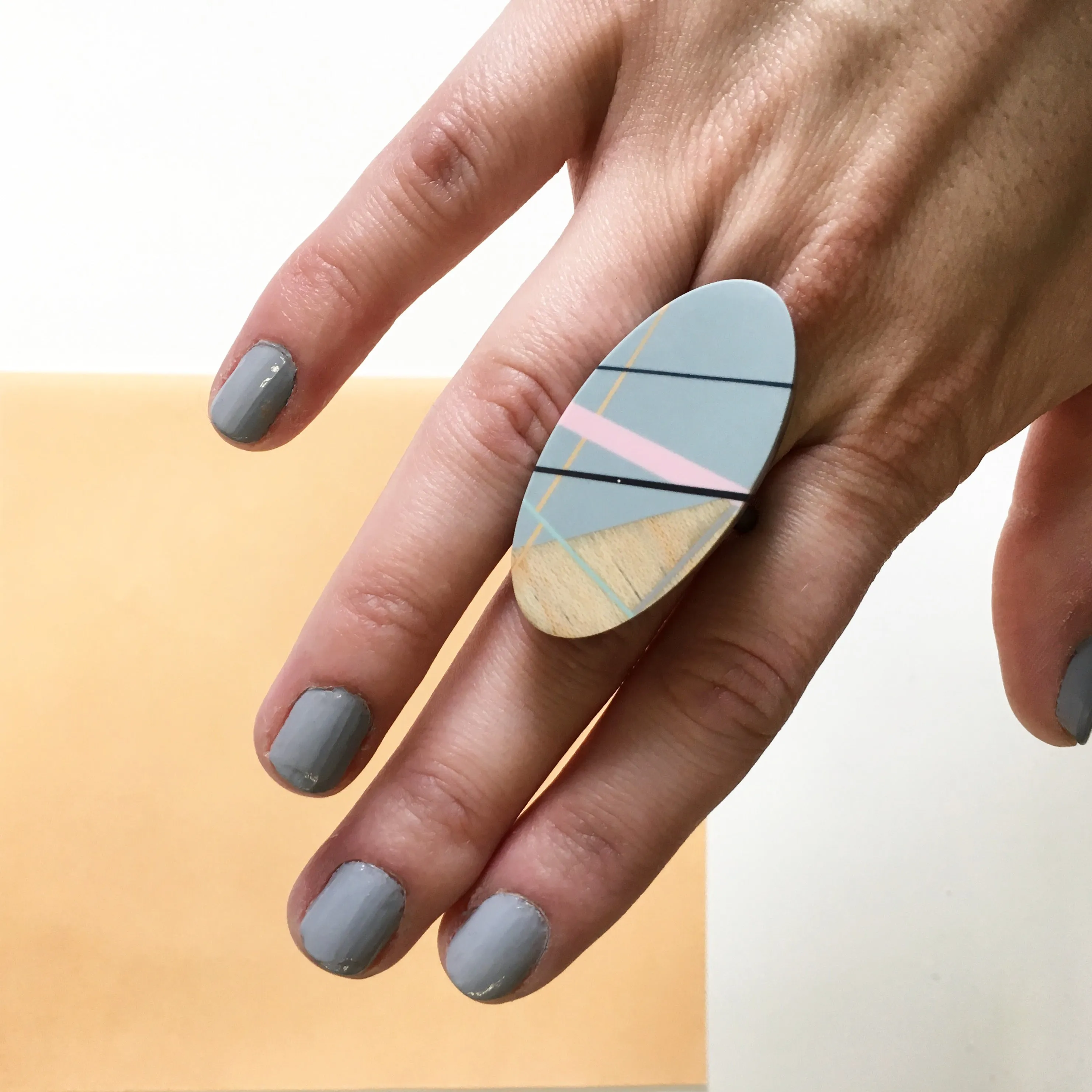 Pink/Grey Cocktail Ring