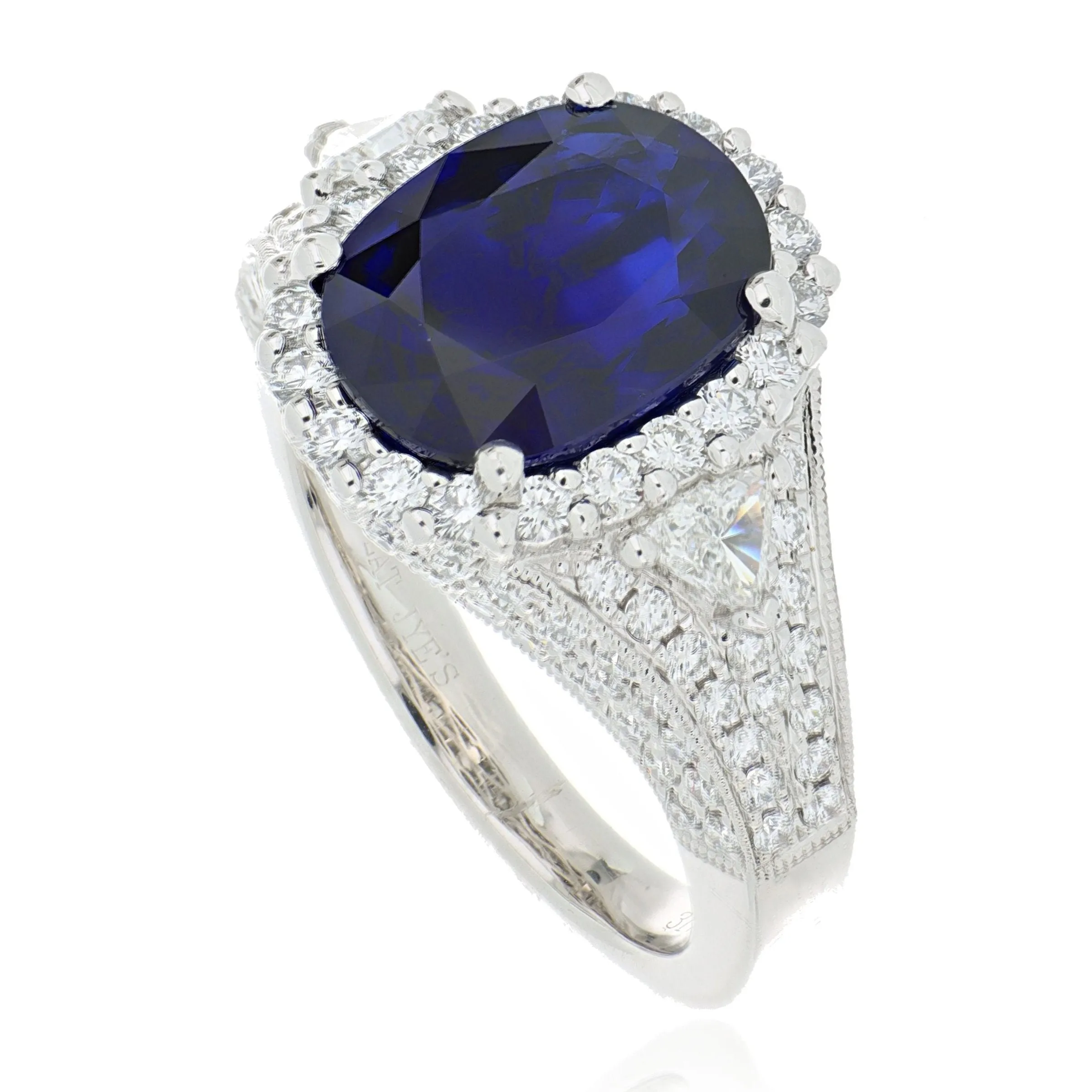Platinum Blue Sapphire and Diamond Cocktail Ring