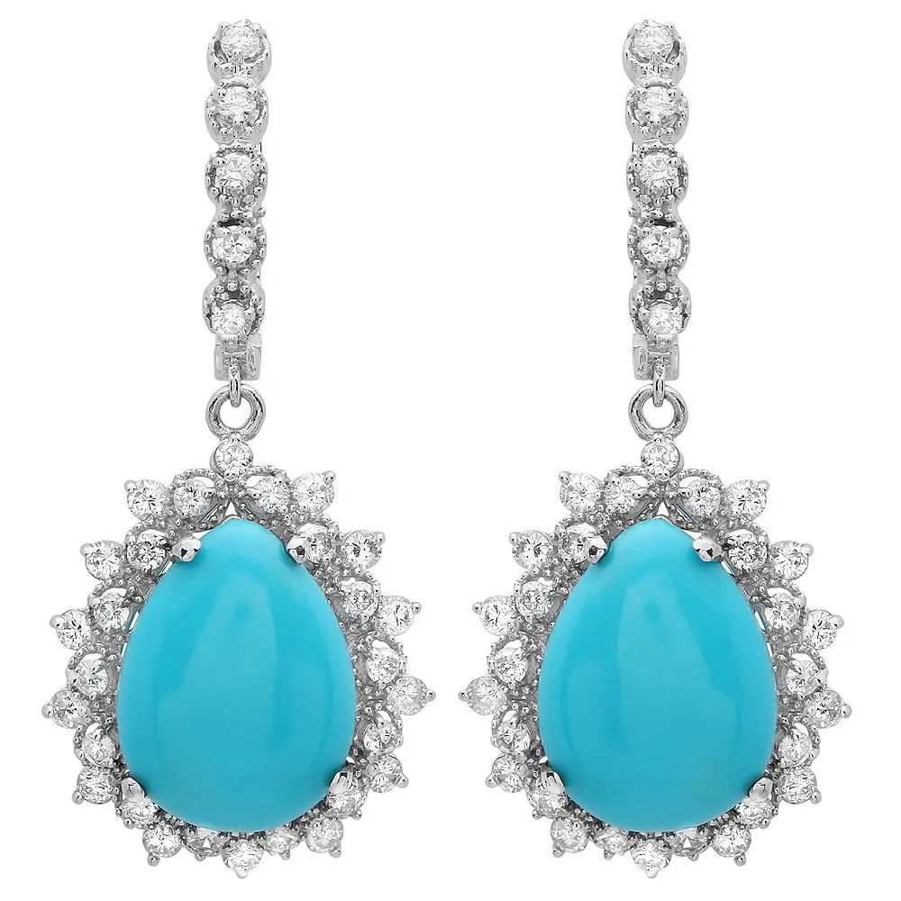 PMI 14W@8.8 66RD@1.88 2TQ@11.07 TURQUOISE EARRINGS