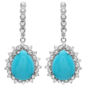 PMI 14W@8.8 66RD@1.88 2TQ@11.07 TURQUOISE EARRINGS