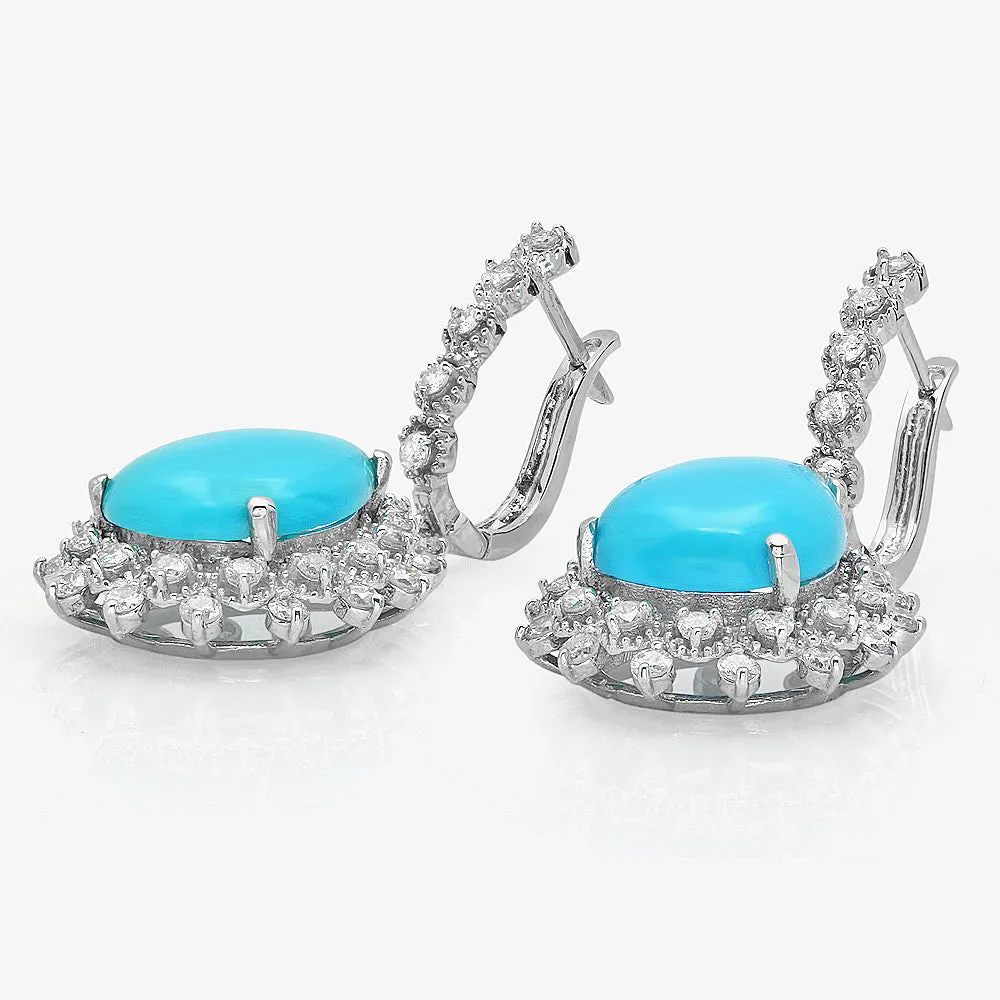 PMI 14W@8.8 66RD@1.88 2TQ@11.07 TURQUOISE EARRINGS
