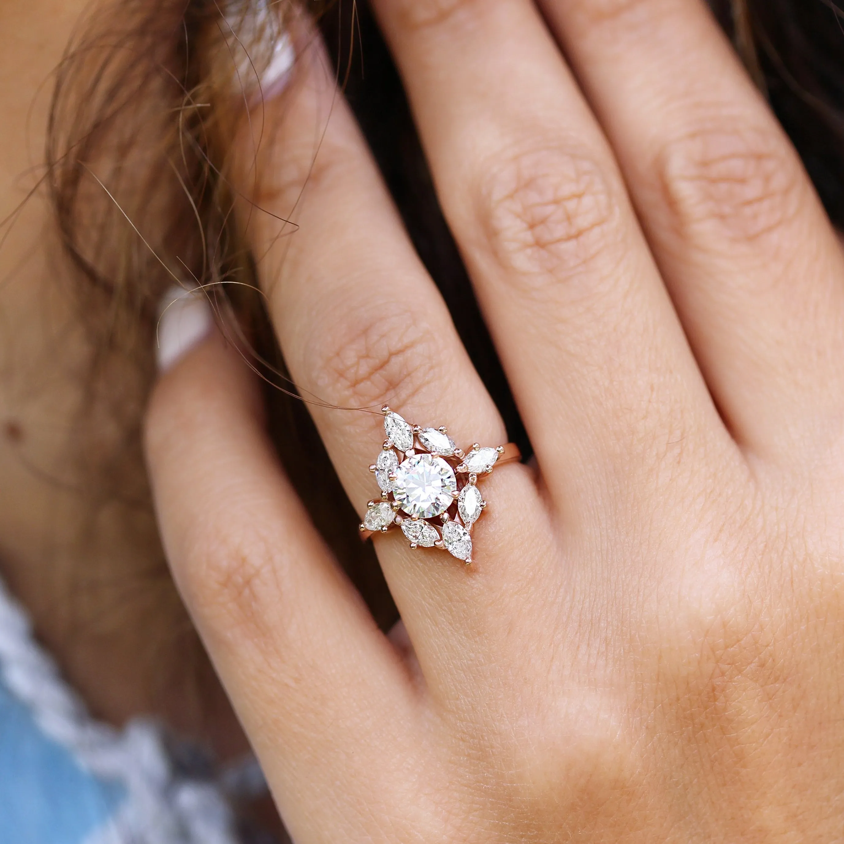 "Aerolite " Diamond Unique Engagement Ring ♥
