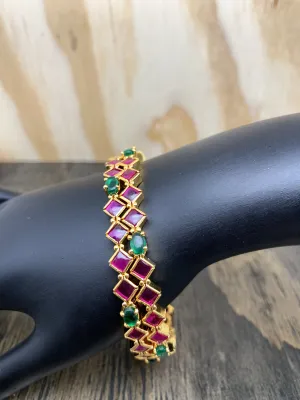 Red Green Kemp Diamond Pattern Bangle