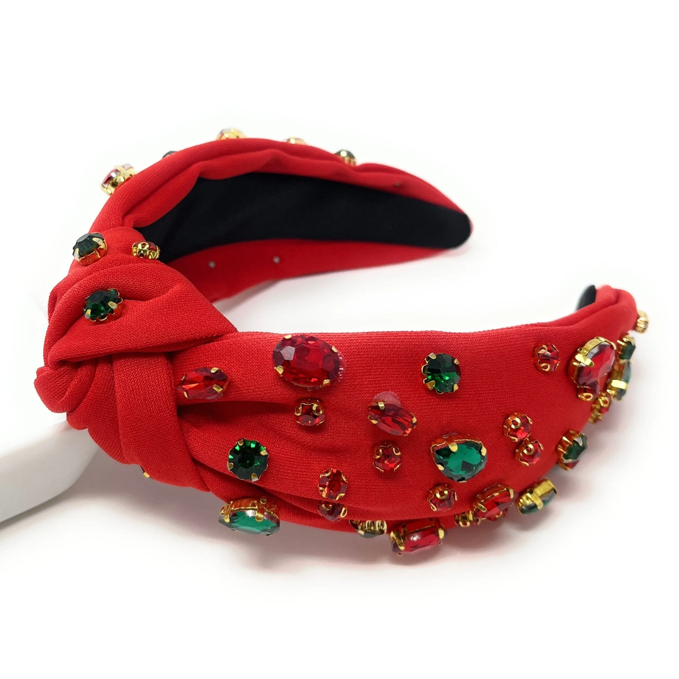 Red Holiday Jeweled Knot Headband