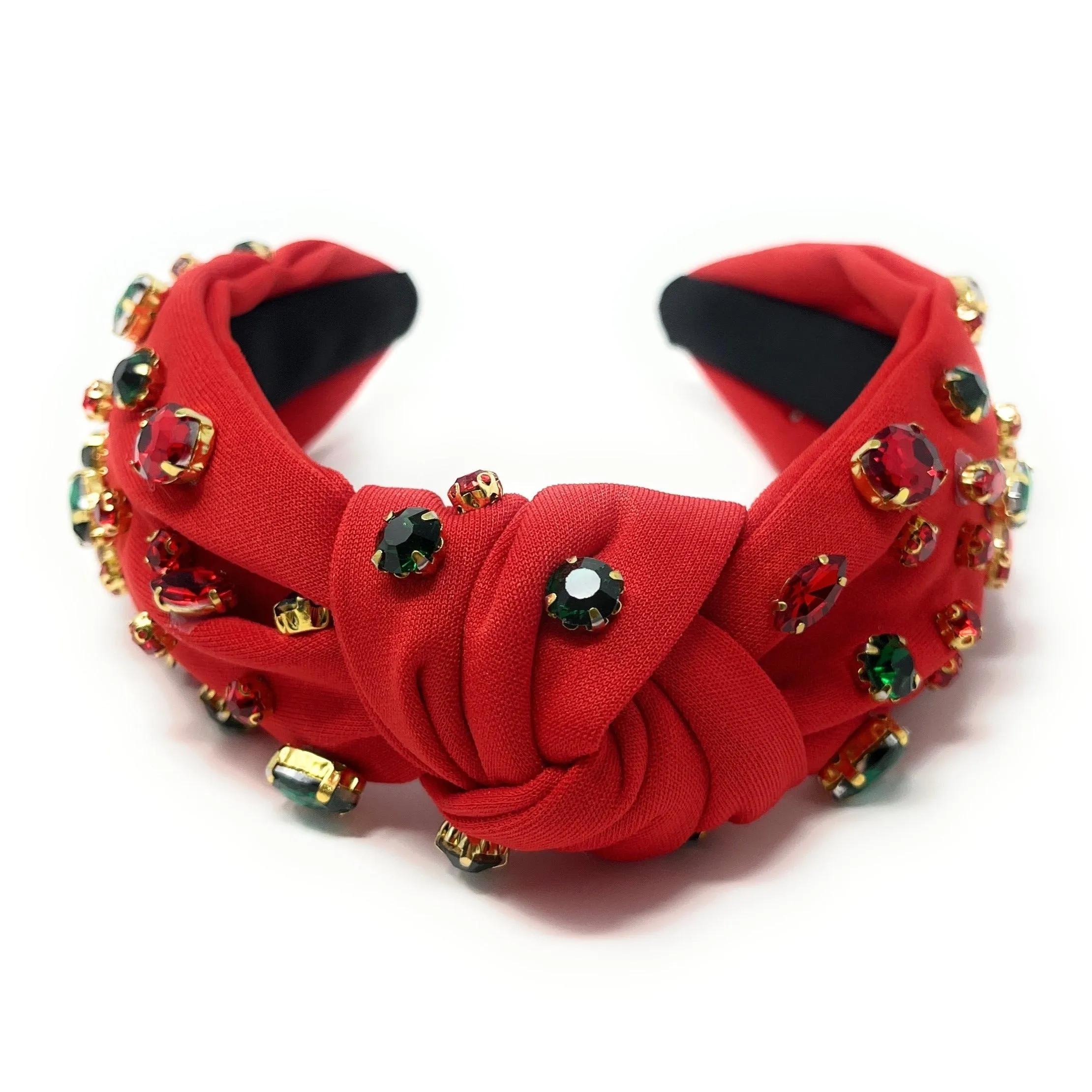 Red Holiday Jeweled Knot Headband