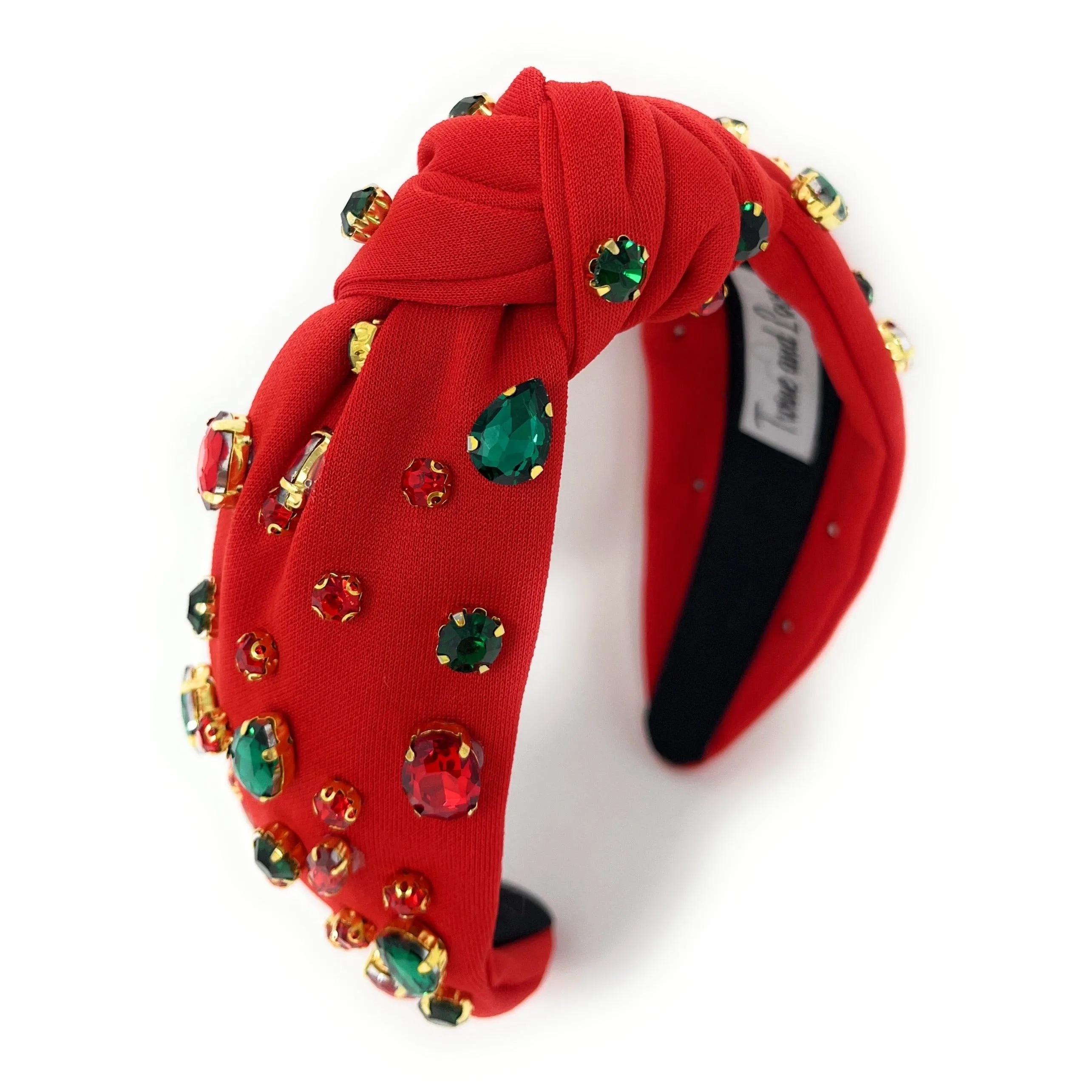 Red Holiday Jeweled Knot Headband