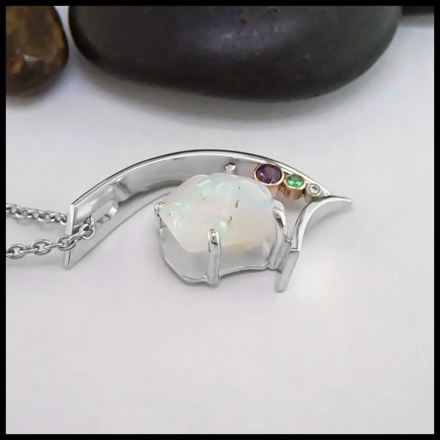 Rough Polished Opal Pendant