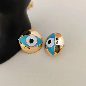 Round Evil Eye Earrings