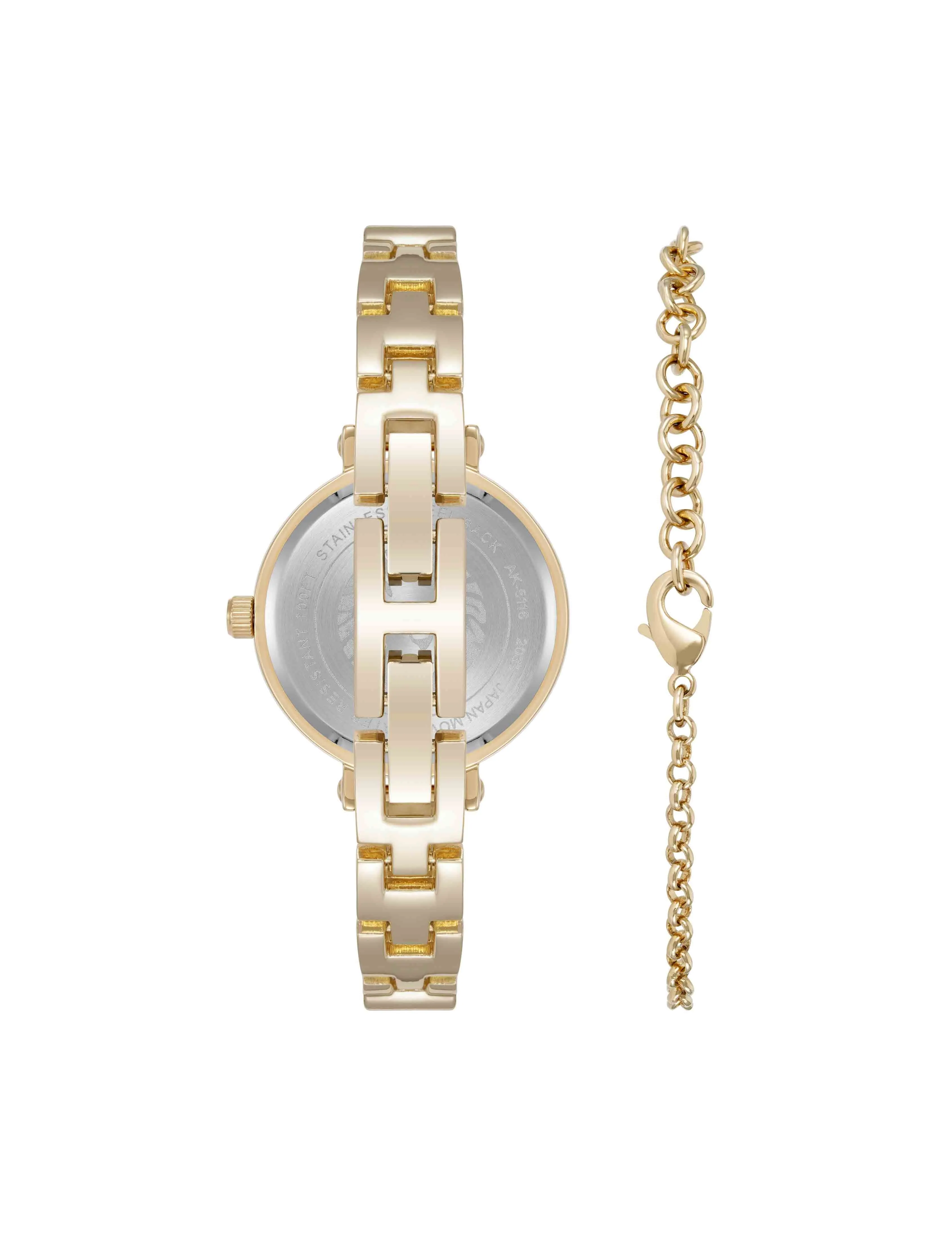 Round Gemstone Bangle Watch Set