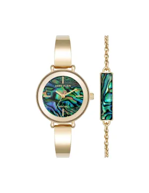 Round Gemstone Bangle Watch Set