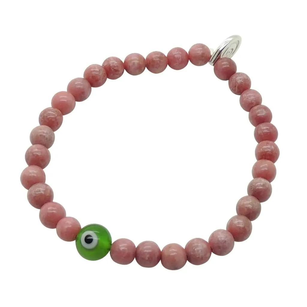 Round Multicolour Evil Eye Charm Gemstone Bracelet