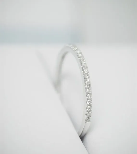 Simple Cubic Zirconia Thin Rings for Woman Rose Gold