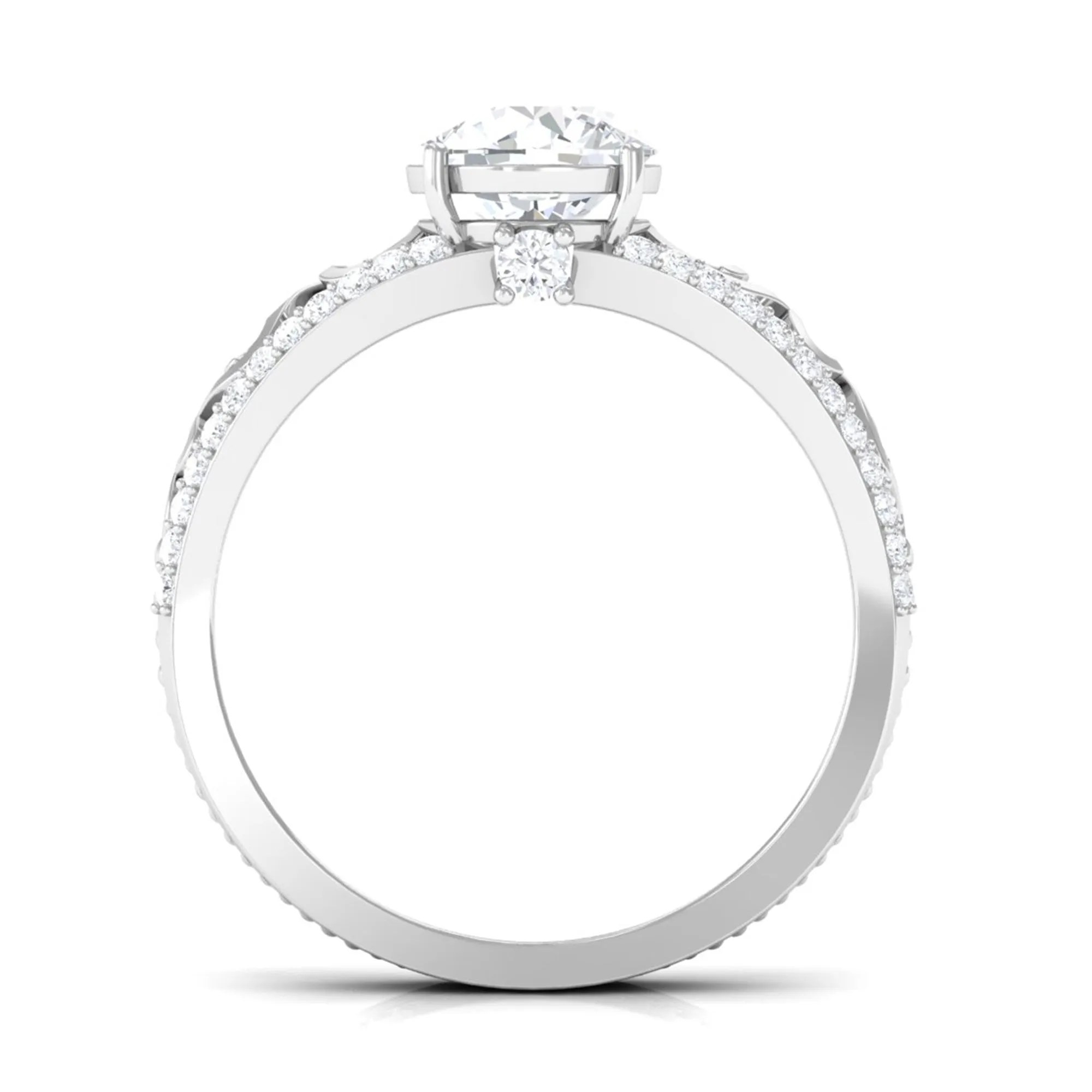 Solitaire Zircon Designer Engagement Ring in Gold