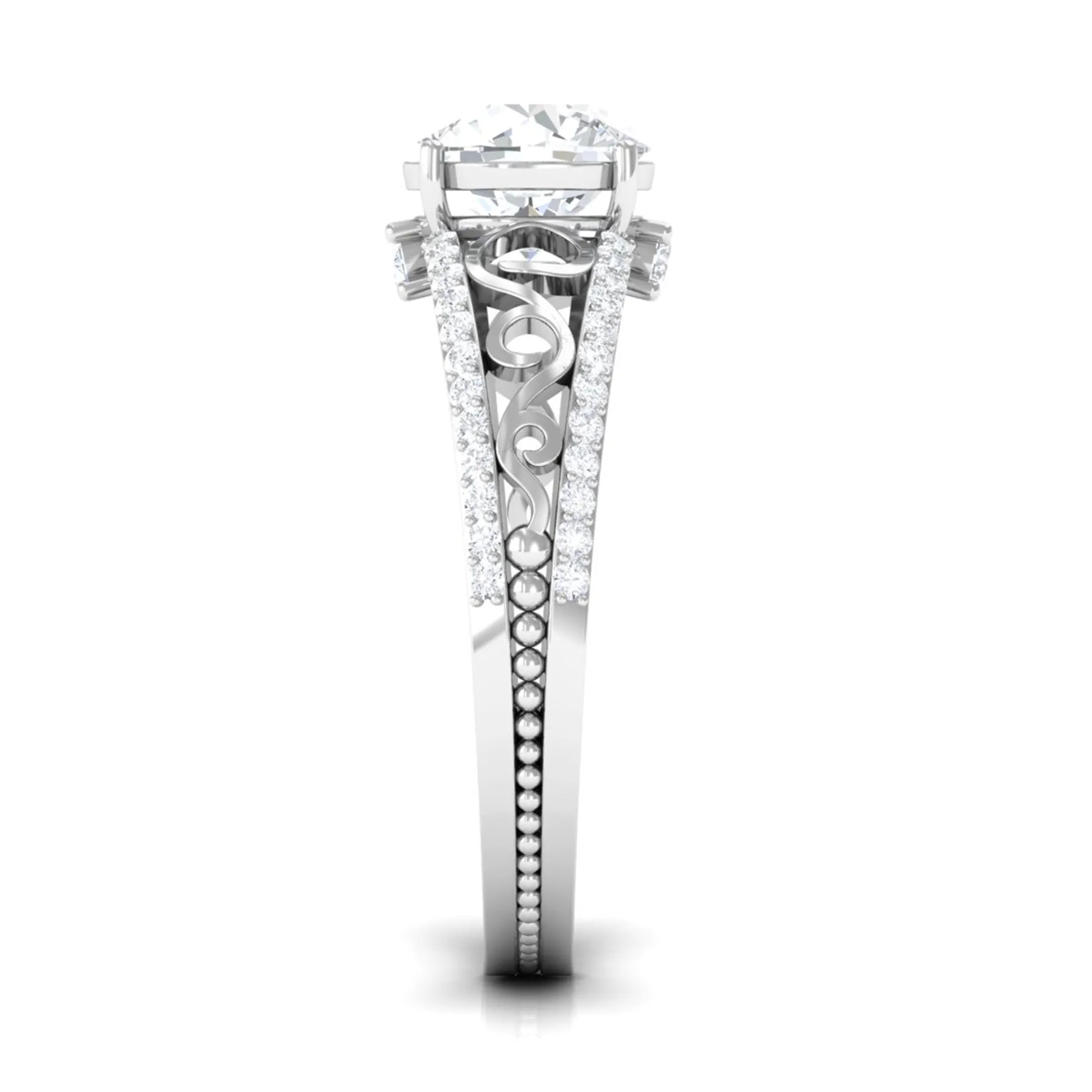 Solitaire Zircon Designer Engagement Ring in Gold