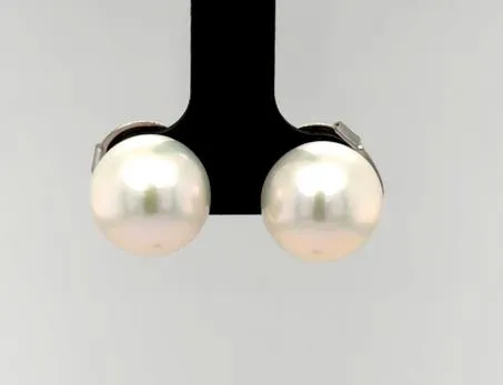 Sterling Silver DOOR-BUSTER Freshwater Cultured Ming Pearl Stud Earrings w/ Happy Backs