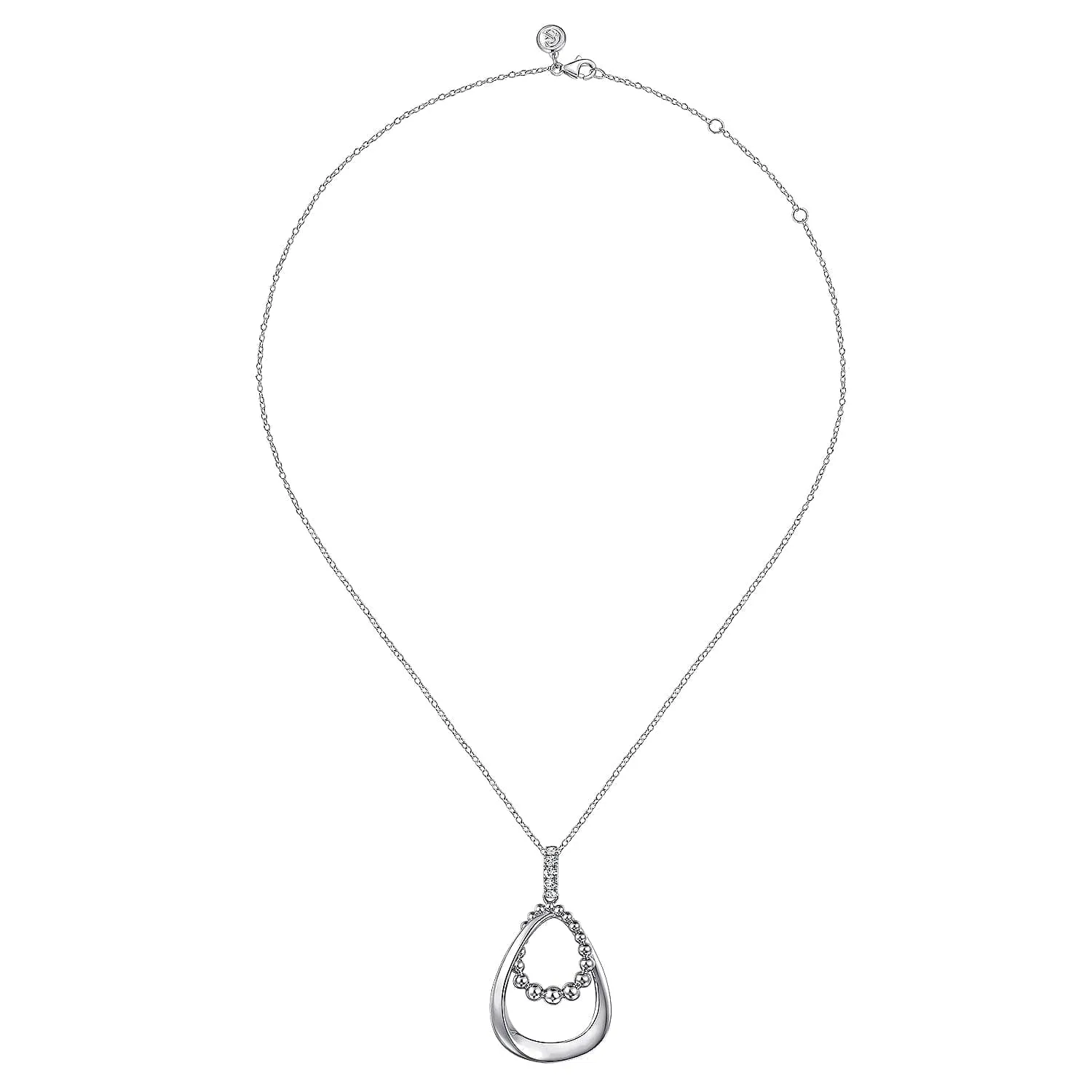 Sterling Silver Drop Necklace 17.5 inch