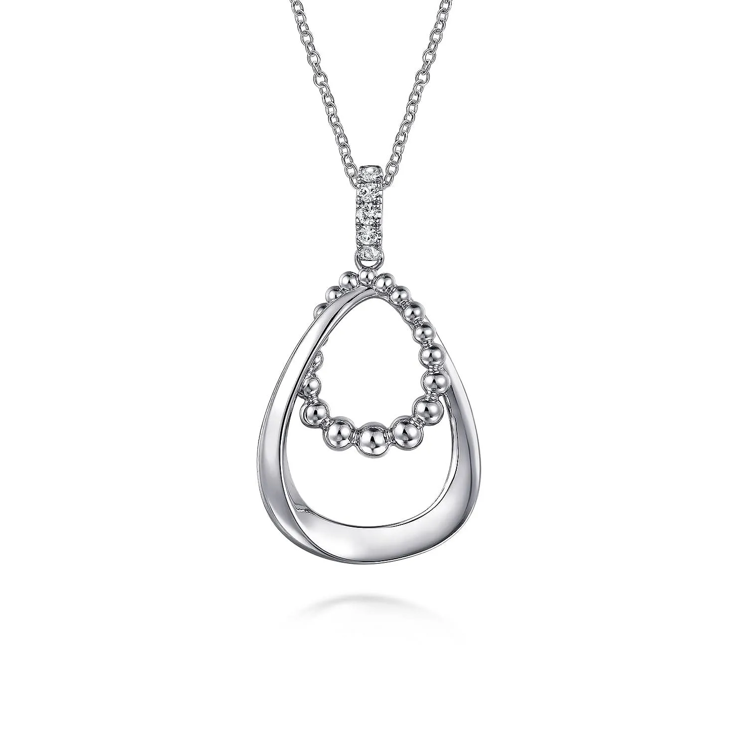 Sterling Silver Drop Necklace 17.5 inch