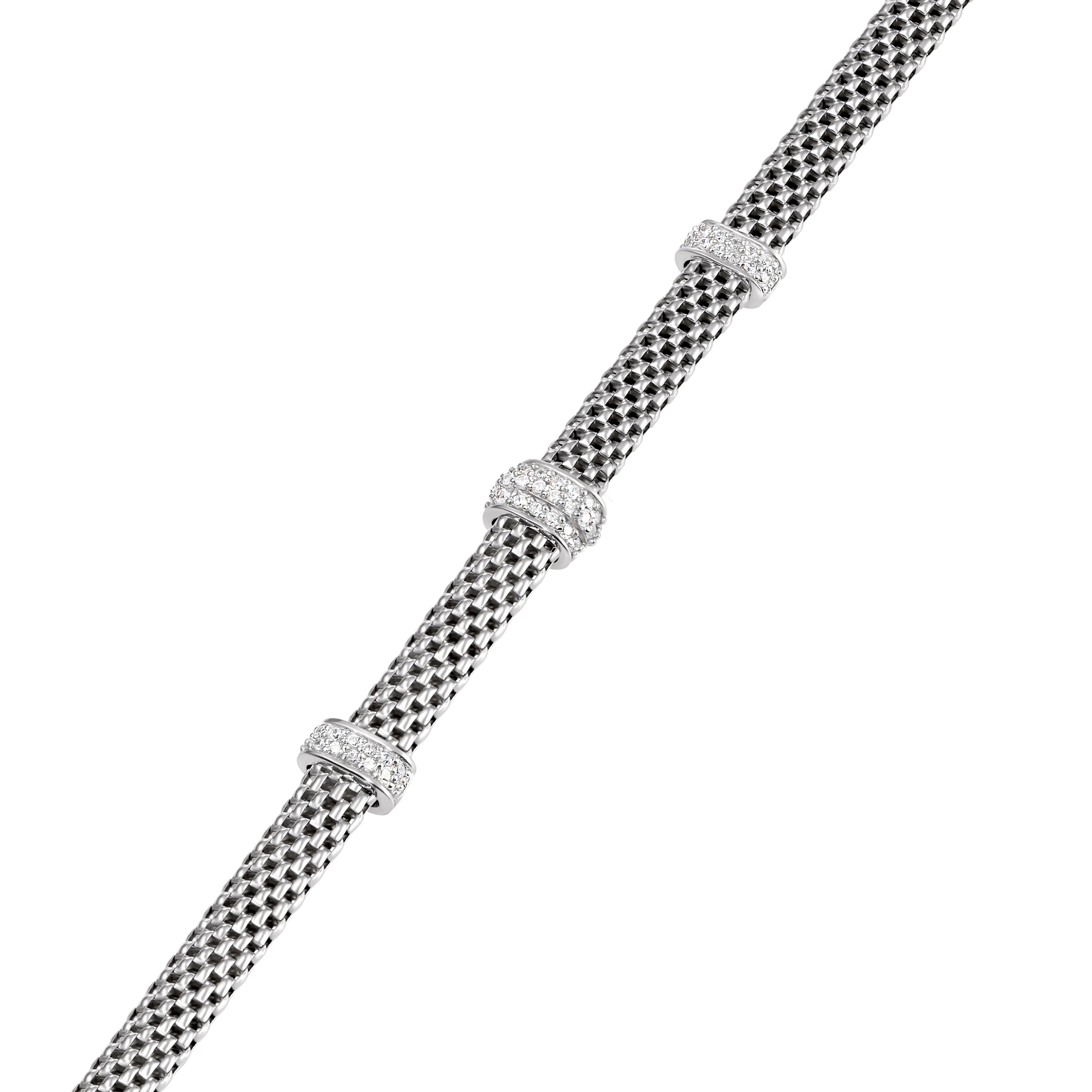 Sterling Silver Three Station Italian Bracelet