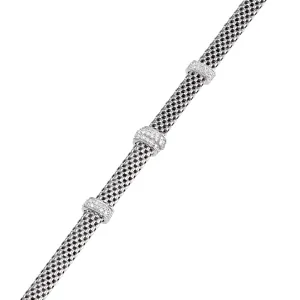 Sterling Silver Three Station Italian Bracelet