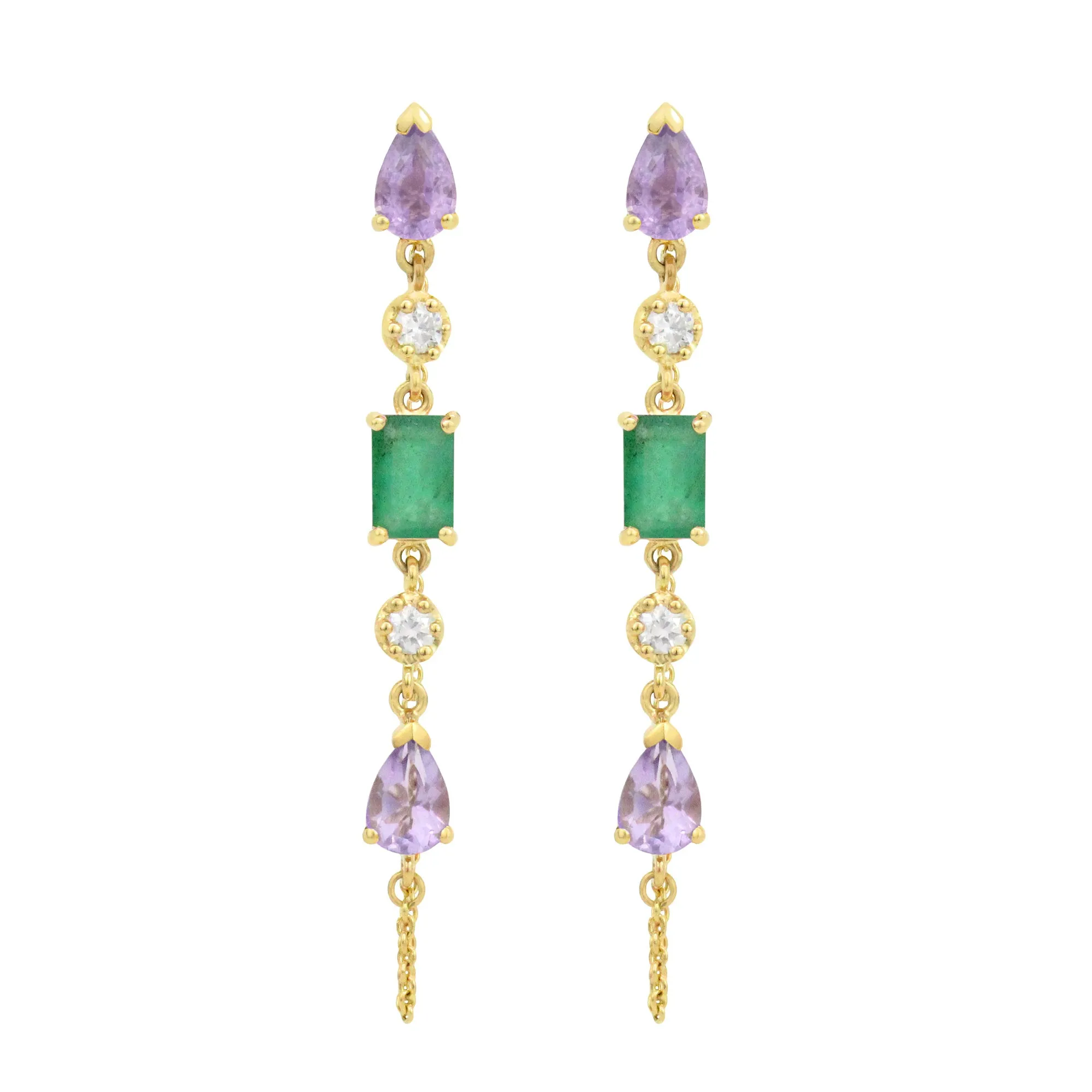 The Date Night 14K Gemstone Chain Dangles