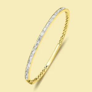 The Zoe, Classic East-West Baguette Diamond Bangle