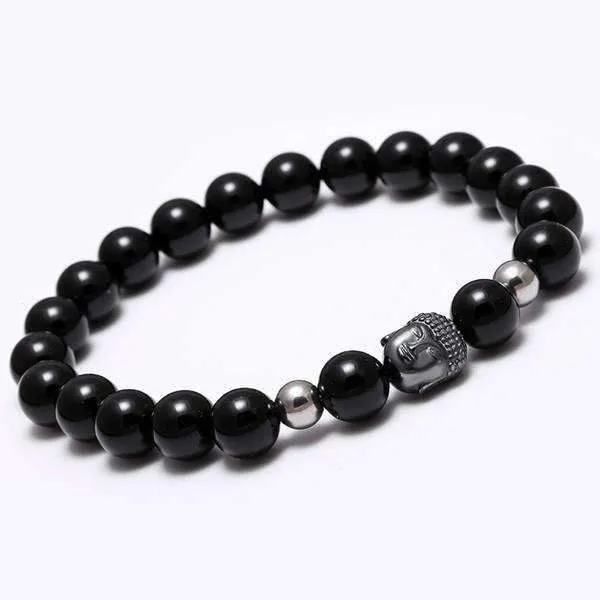 Tibetan Agate Natural Stone Buddha Bracelet