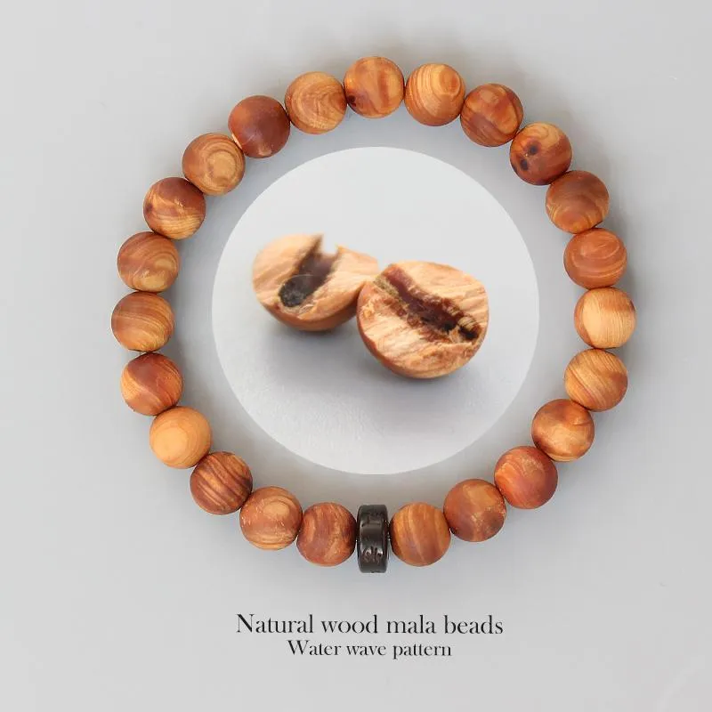 Tibetan Buddhist Natural Sandalwood Hand-carved Coconut Shell Bracelet