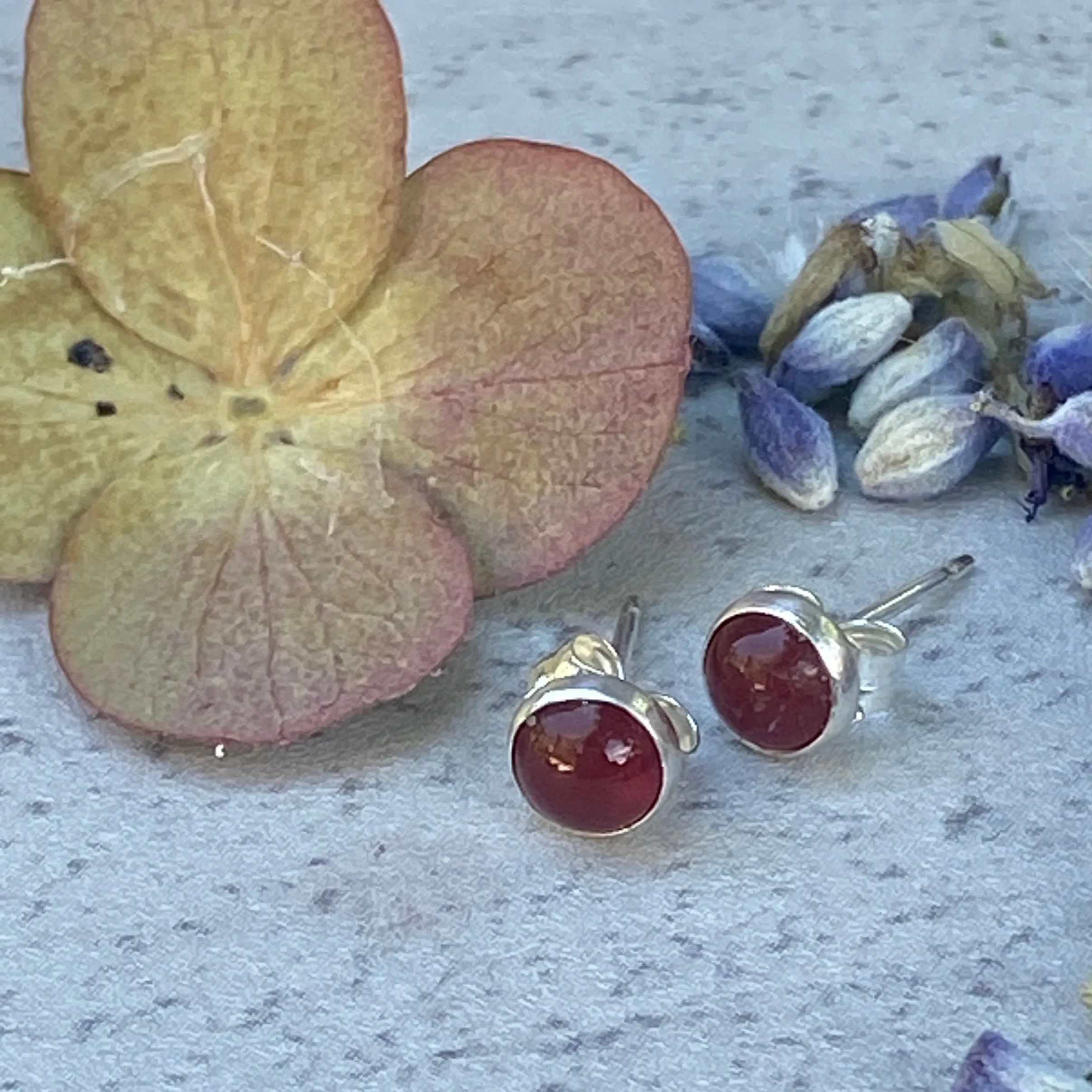 Tiny Stone Post Earrings