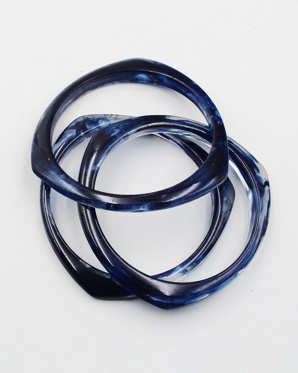 Triple Marbled Resin Bangle Bracelet Set
