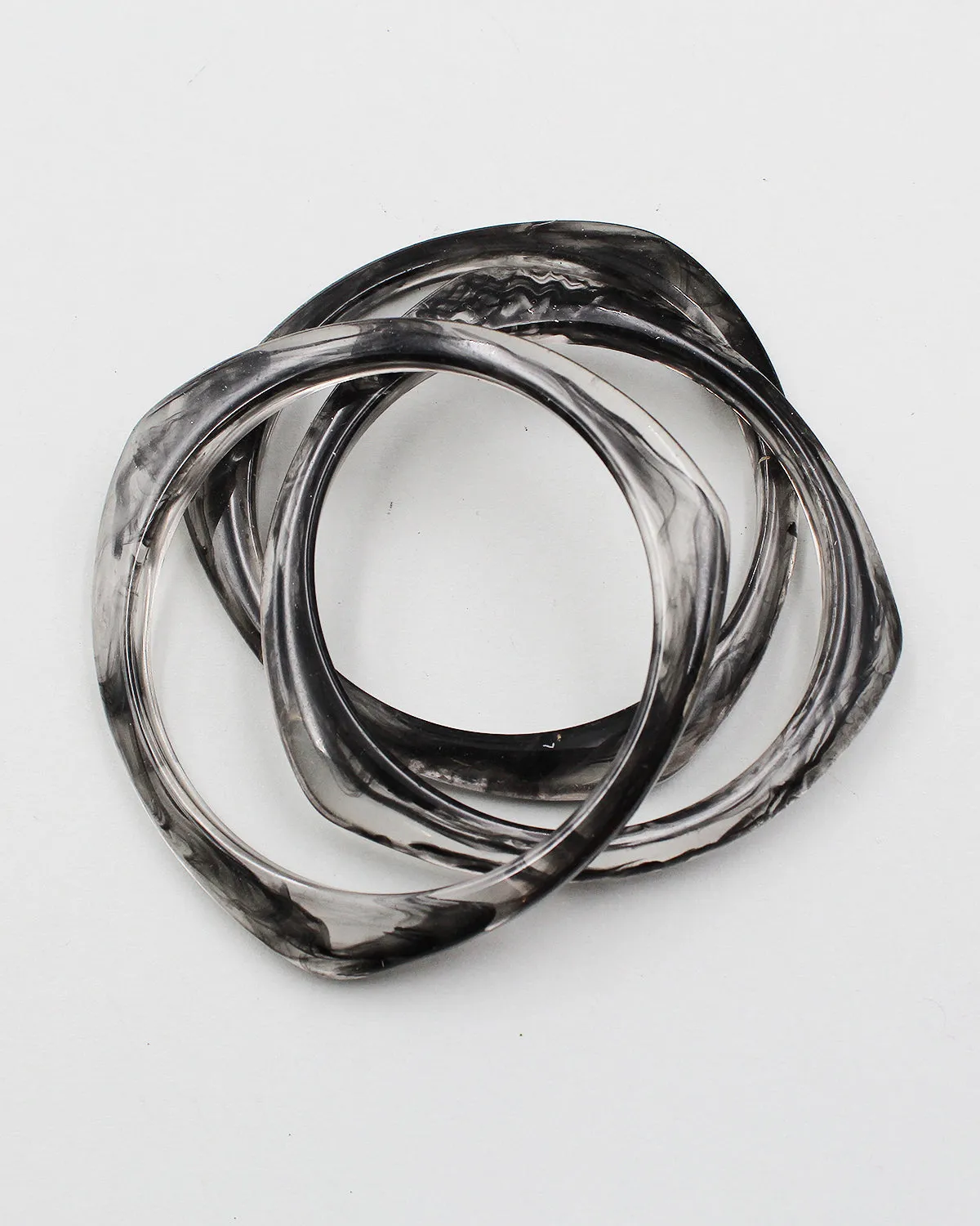 Triple Marbled Resin Bangle Bracelet Set