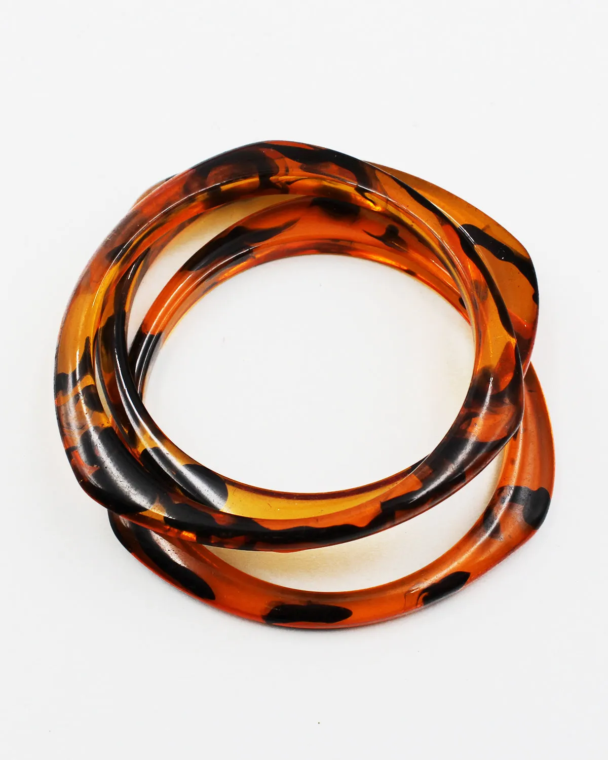 Triple Marbled Resin Bangle Bracelet Set