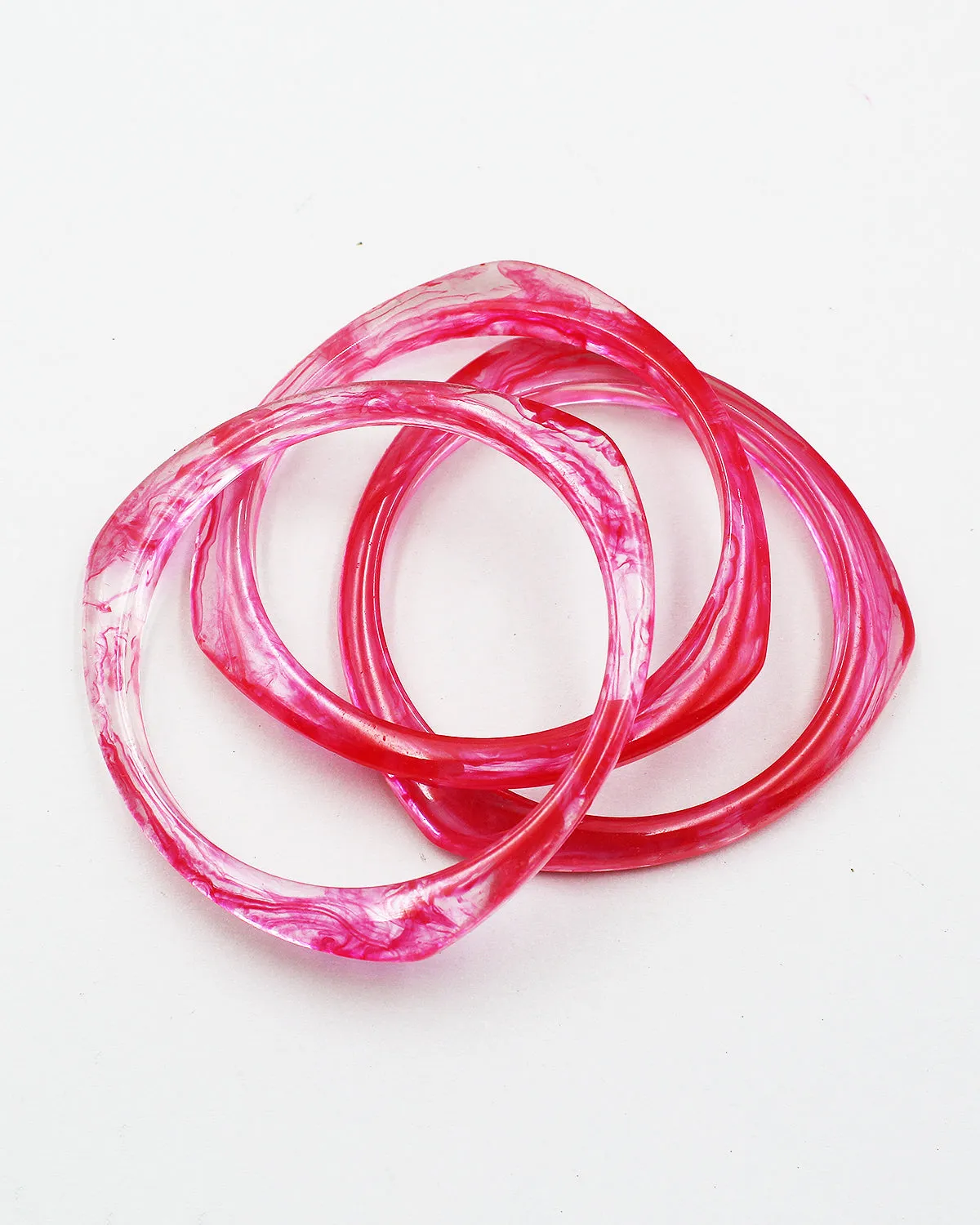 Triple Marbled Resin Bangle Bracelet Set