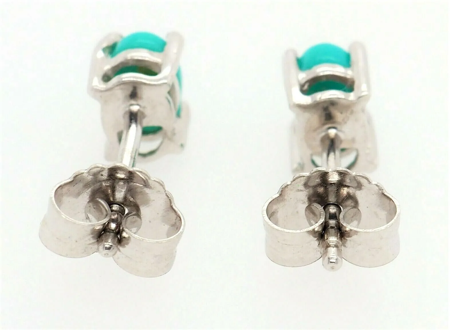 Turquoise & 925 Sterling Silver Stud Earrings Fine Jewellery Pierced Ears
