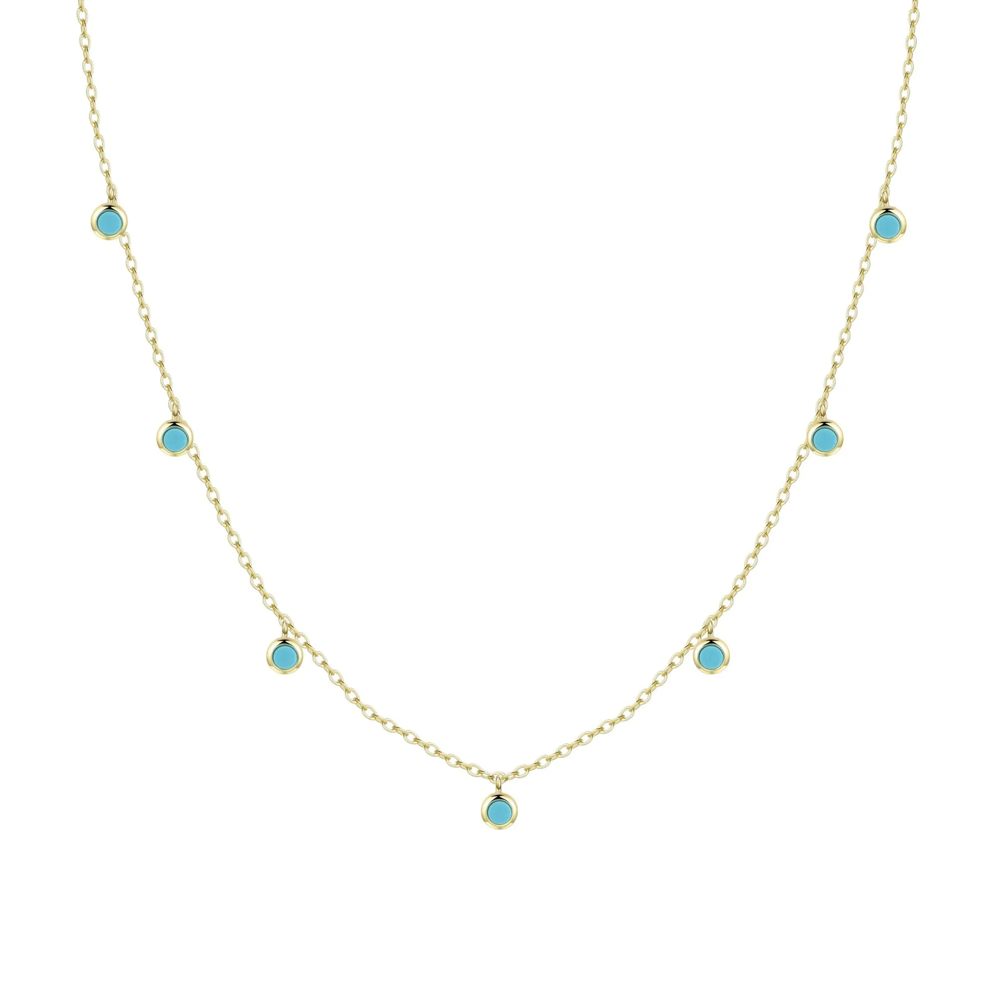 Turquoise Dew Drops Reversible Layering Necklace