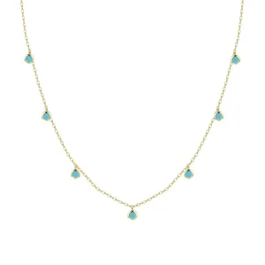 Turquoise Dew Drops Reversible Layering Necklace