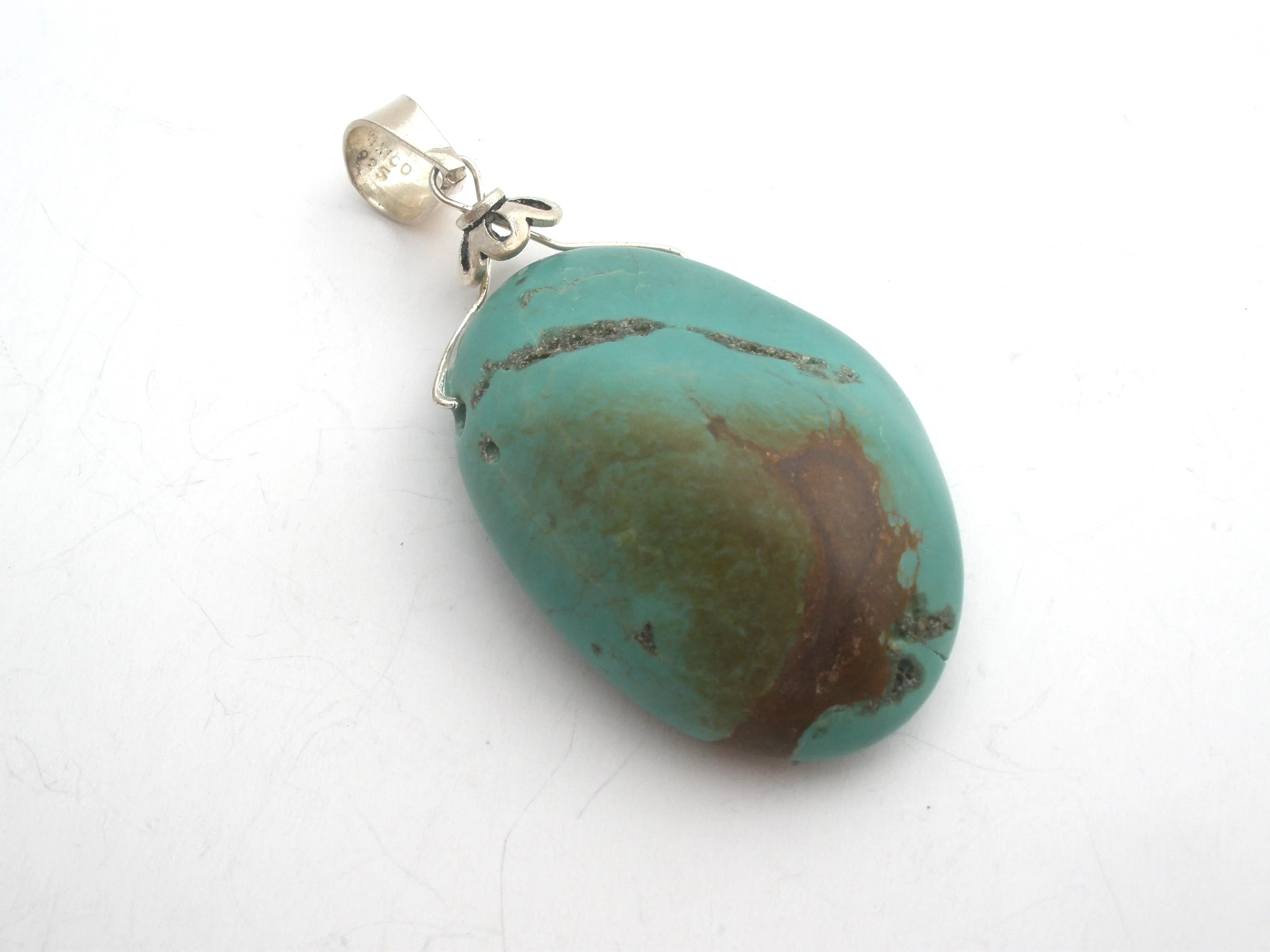Turquoise Pendant & Earrings Sterling Silver