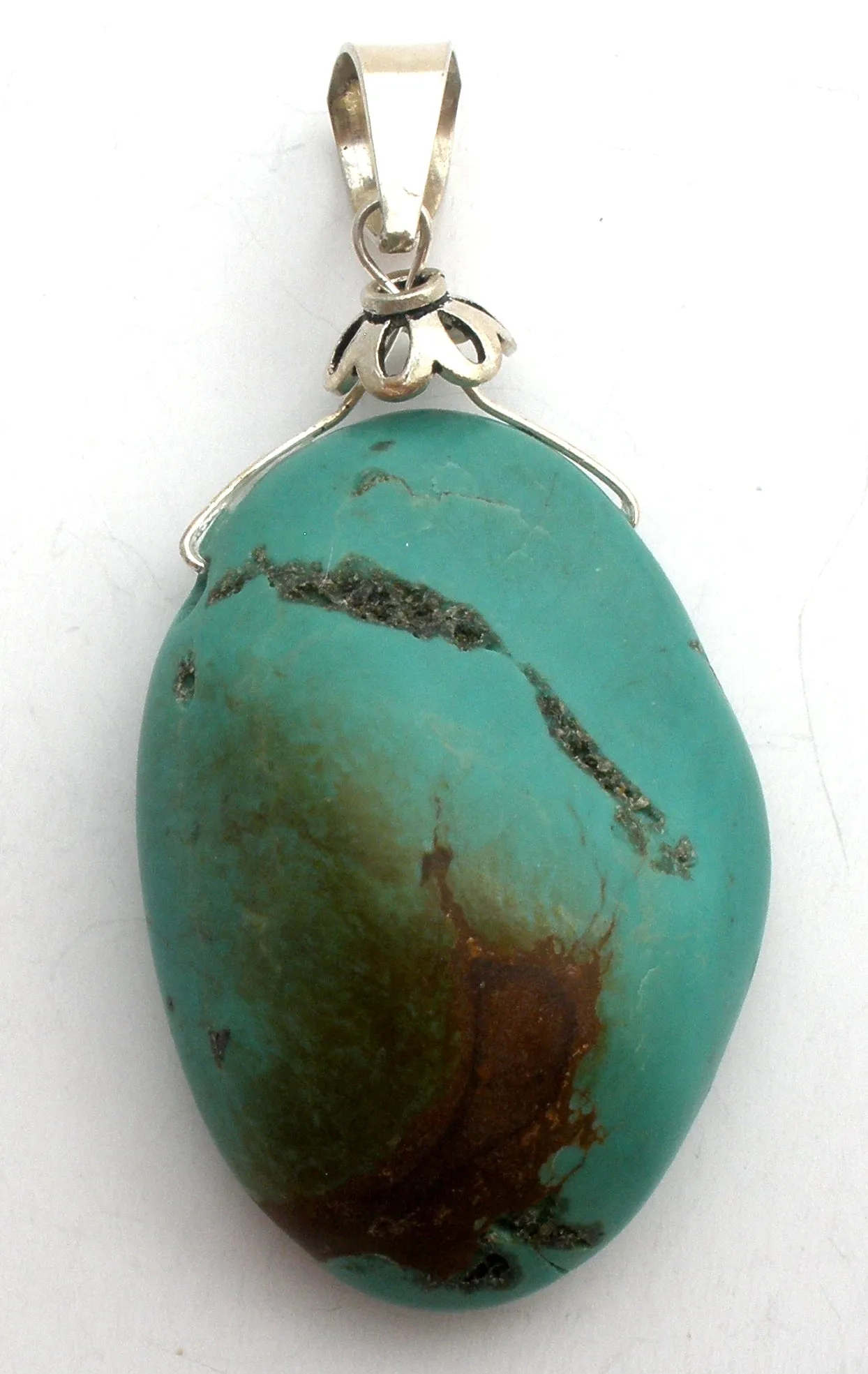 Turquoise Pendant & Earrings Sterling Silver