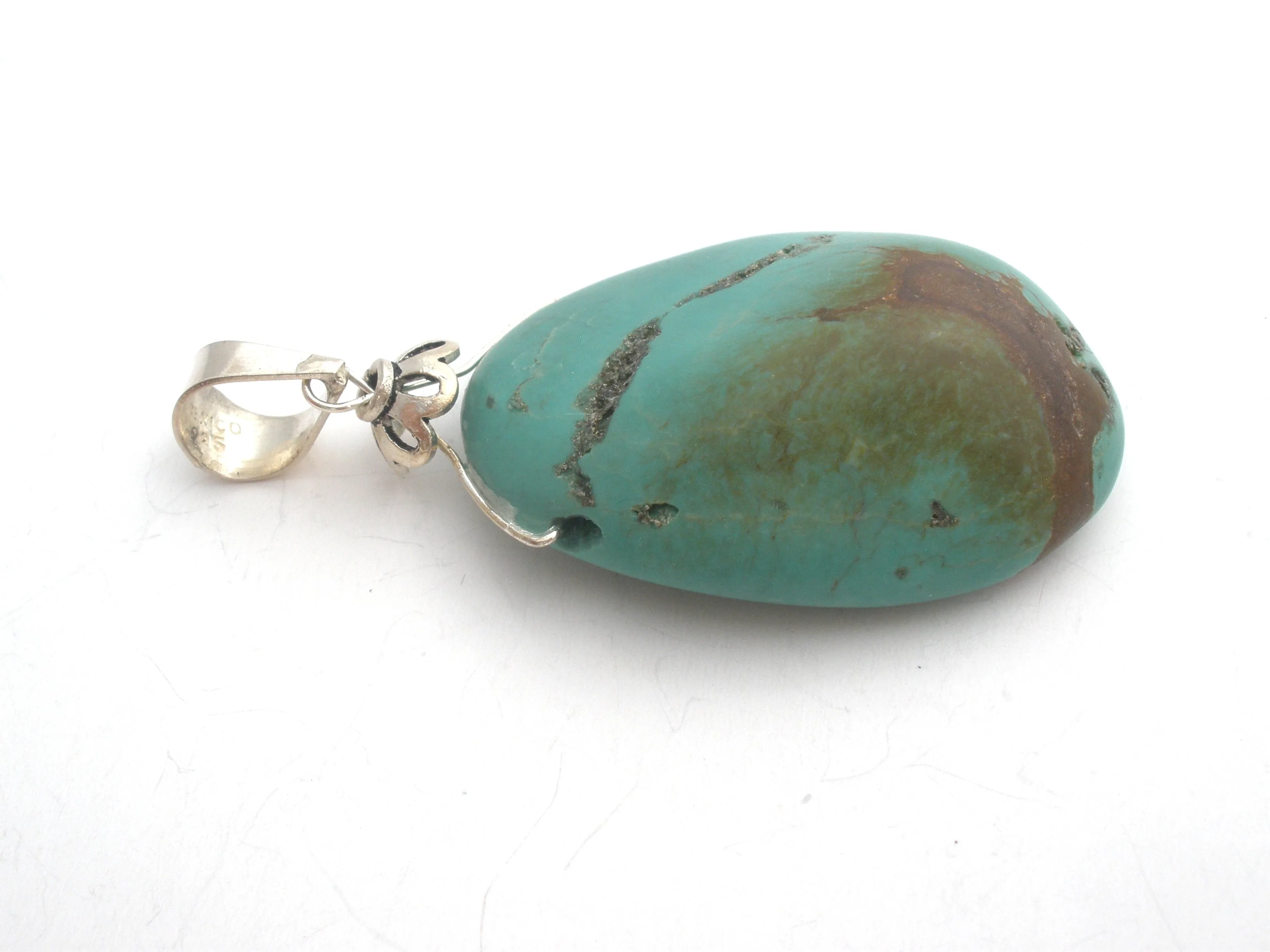 Turquoise Pendant & Earrings Sterling Silver