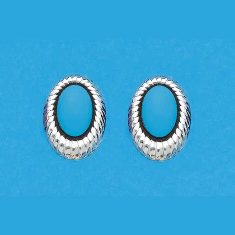 Turquoise with Silvertone Surround