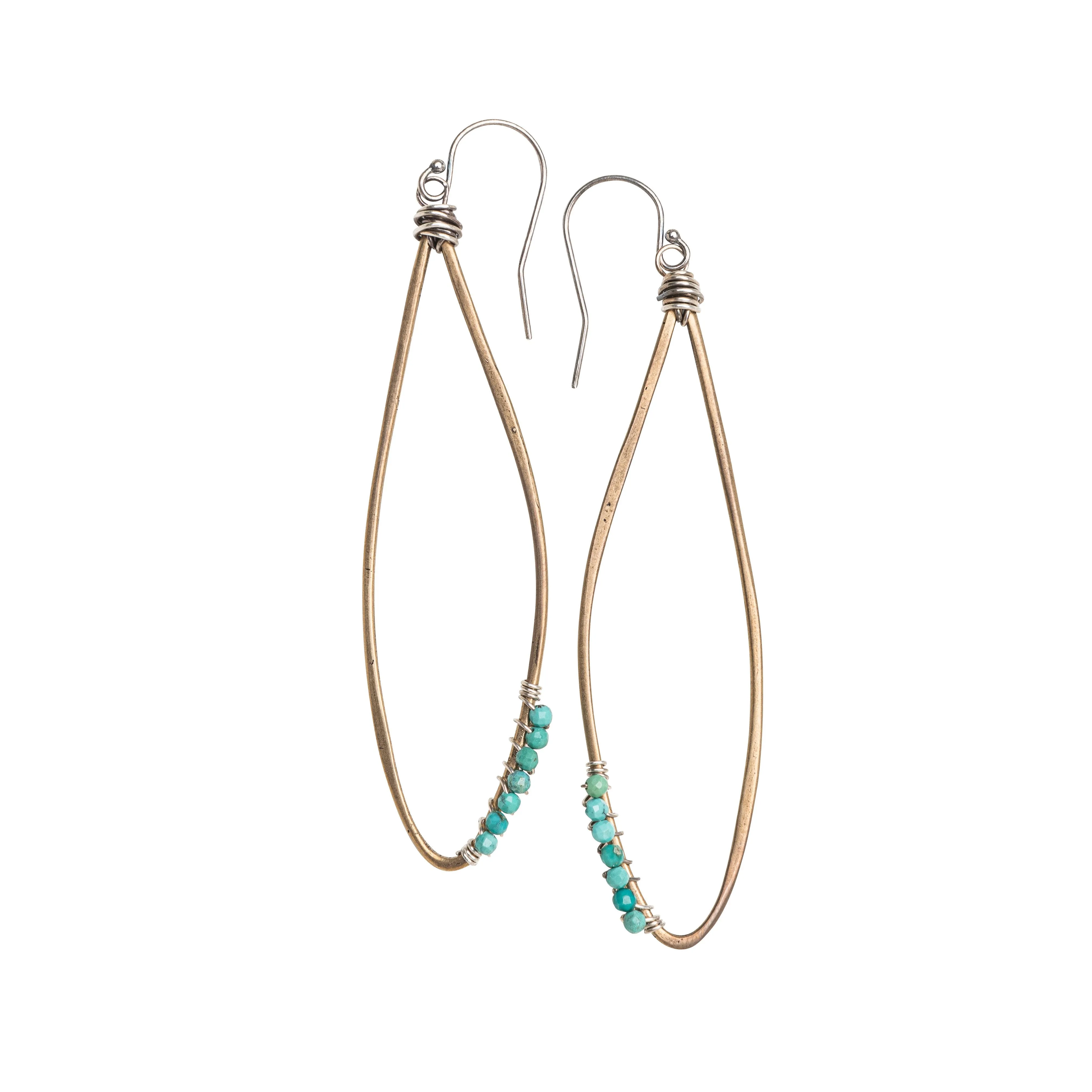 Turquoise Wrapped Dahlia Earrings