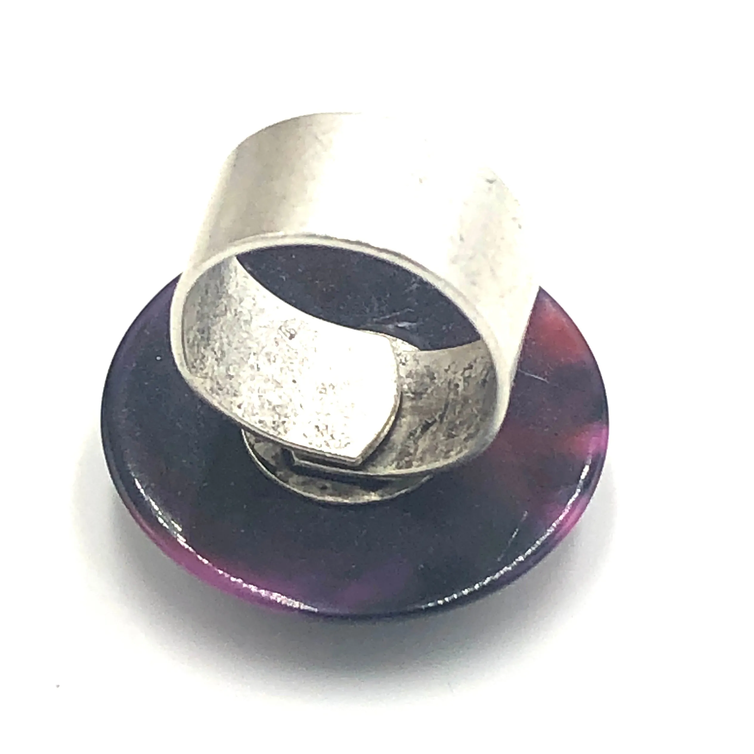 Violet & Navy Marbled Cocktail Ring