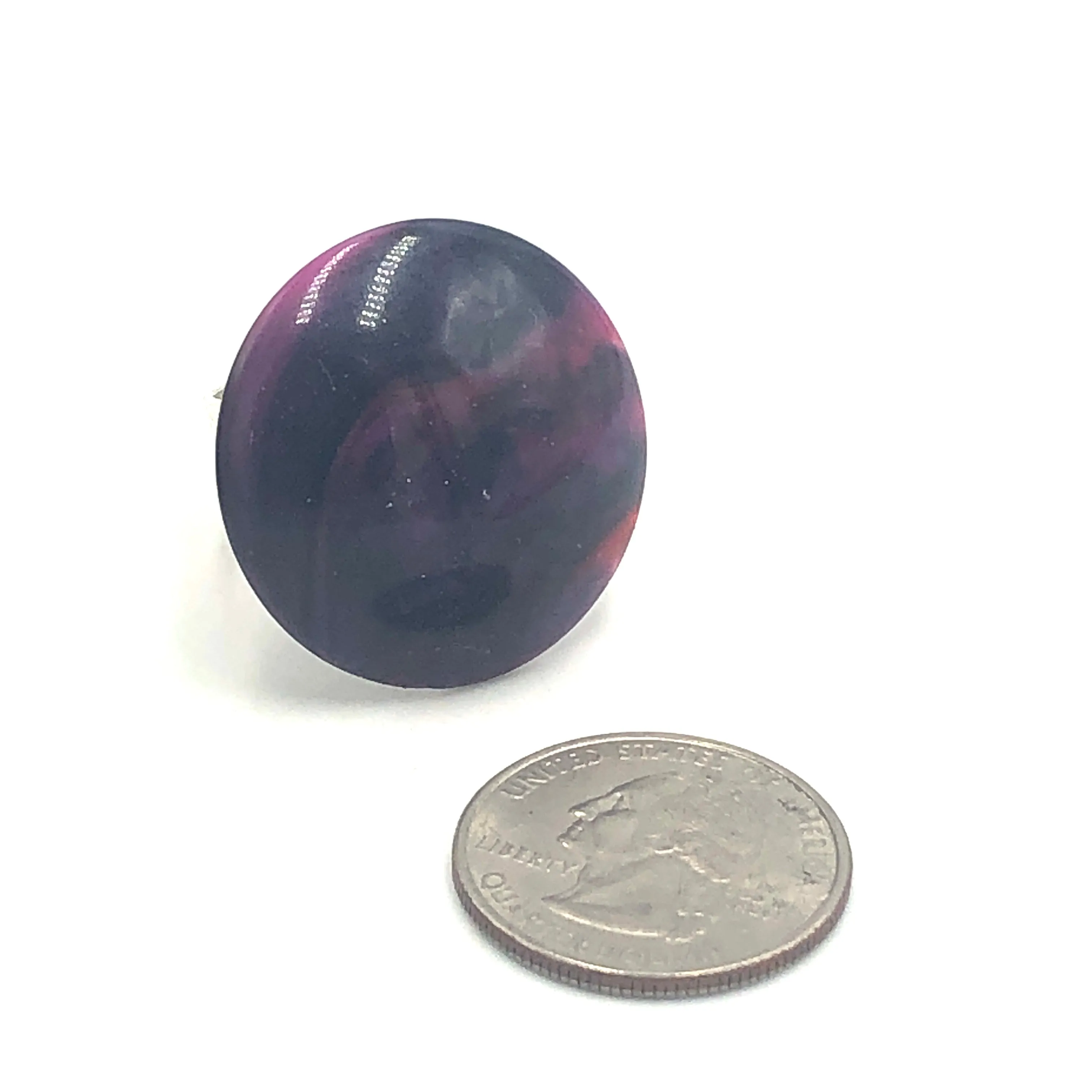 Violet & Navy Marbled Cocktail Ring
