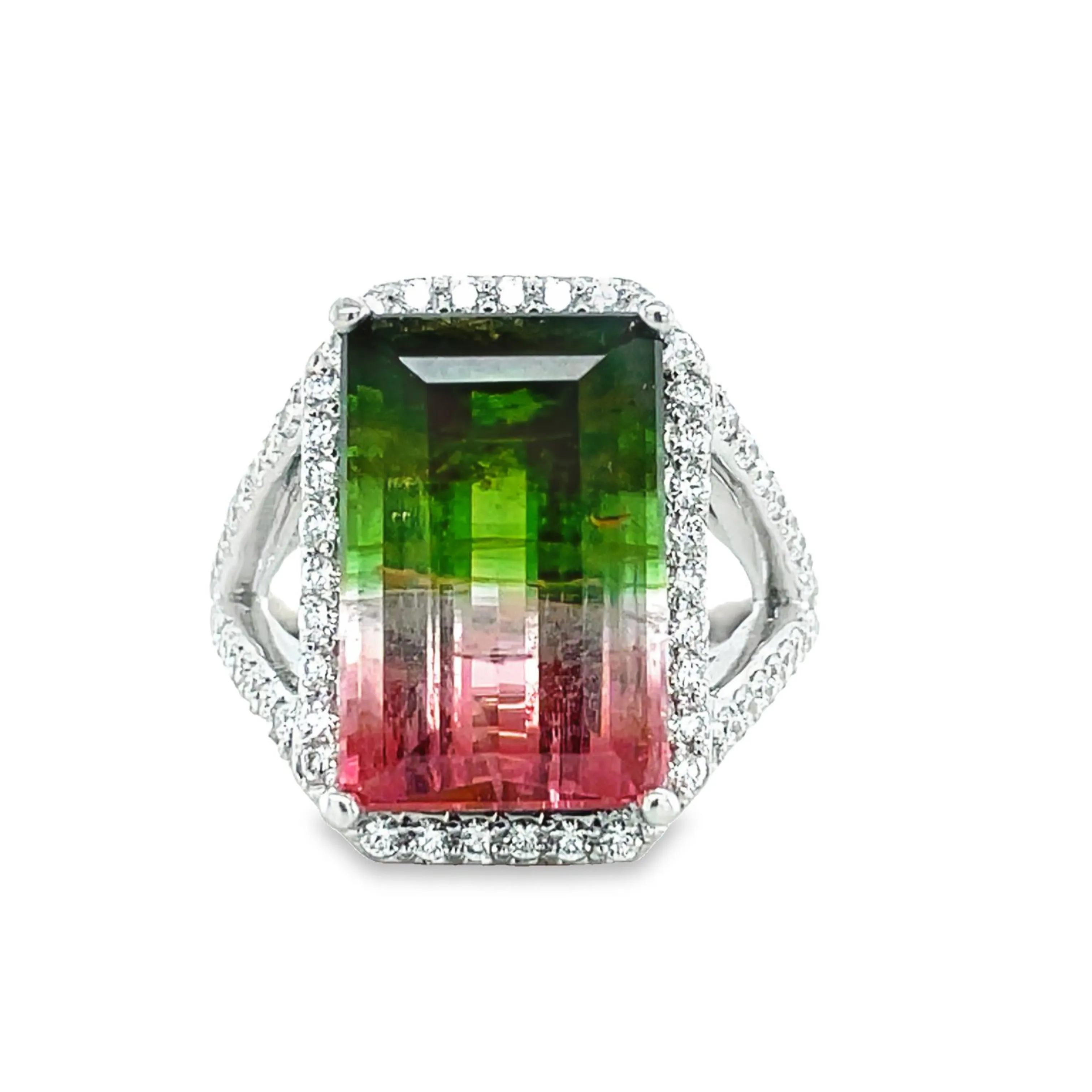 Watermelon Tourmaline & Diamond Cocktail Ring