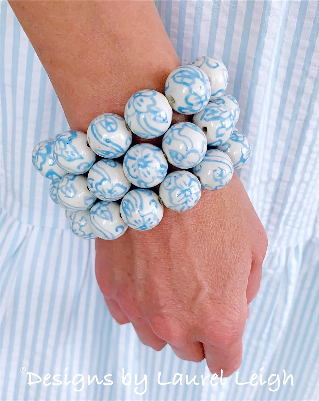 Wedgwood Blue Chinoiserie Floral Bracelet
