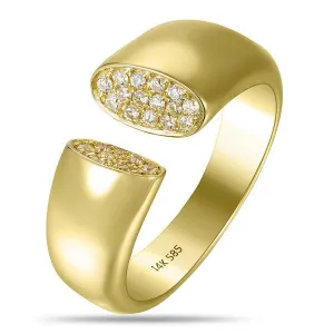 Yellow Gold Diamond Open Space Cocktail Ring