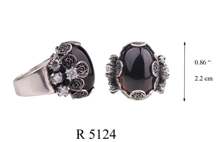 Zinnia flower cocktail ring